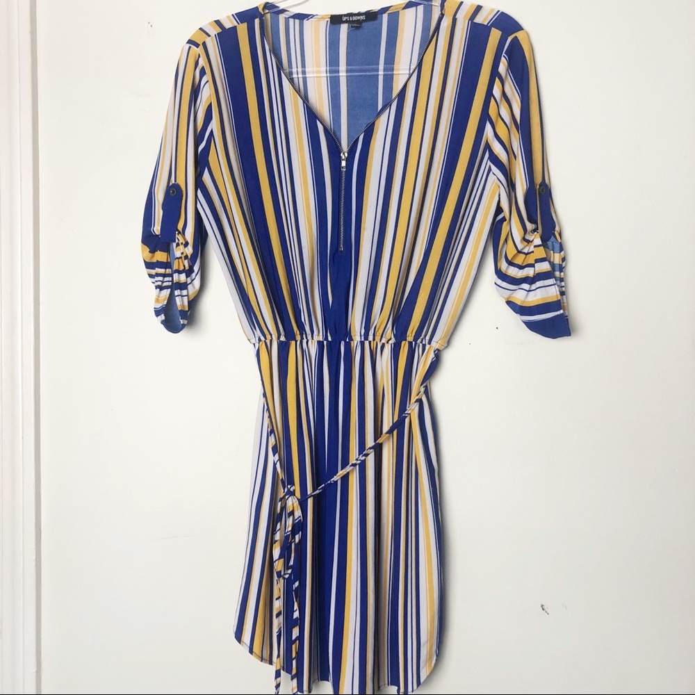 Ups & Downs Half Zip Midi Dress M